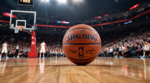 NBA篮球比赛现场球员在三分线外出手投篮